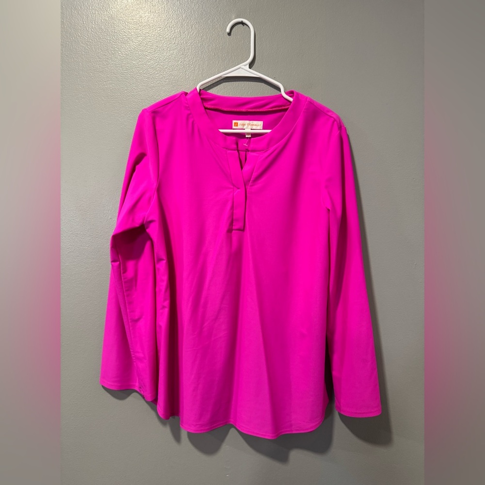 Jude Connally Long Sleeve Hot Pink Top Size Large